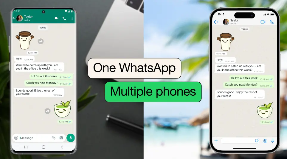 One whatsapp multiple phone features - up to 4 accounts at a time