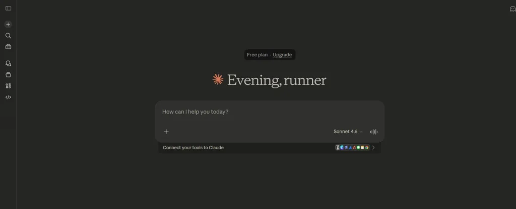 Screenshot of Claude Home Page
