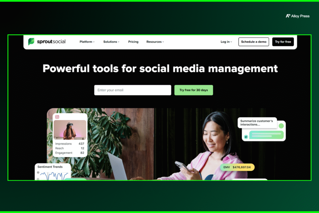 Sproutsocial homepage