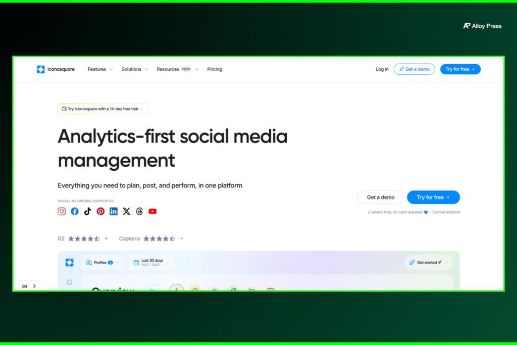 iconosquare homepage