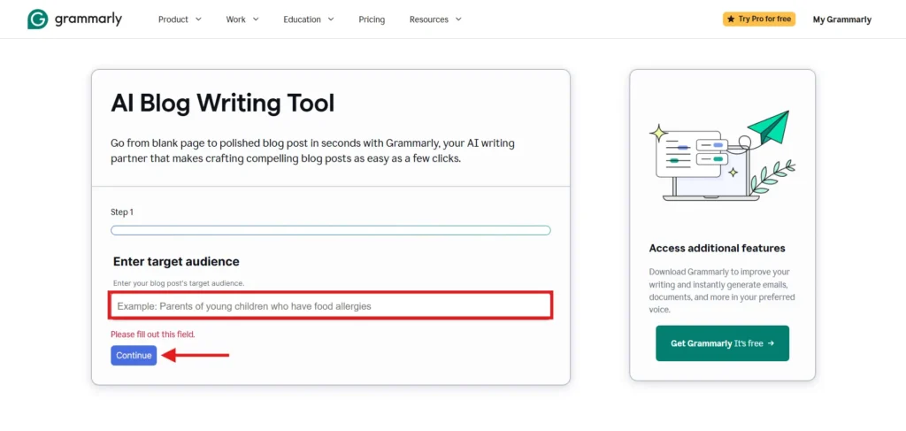 Grammarly AI Blog Writer
