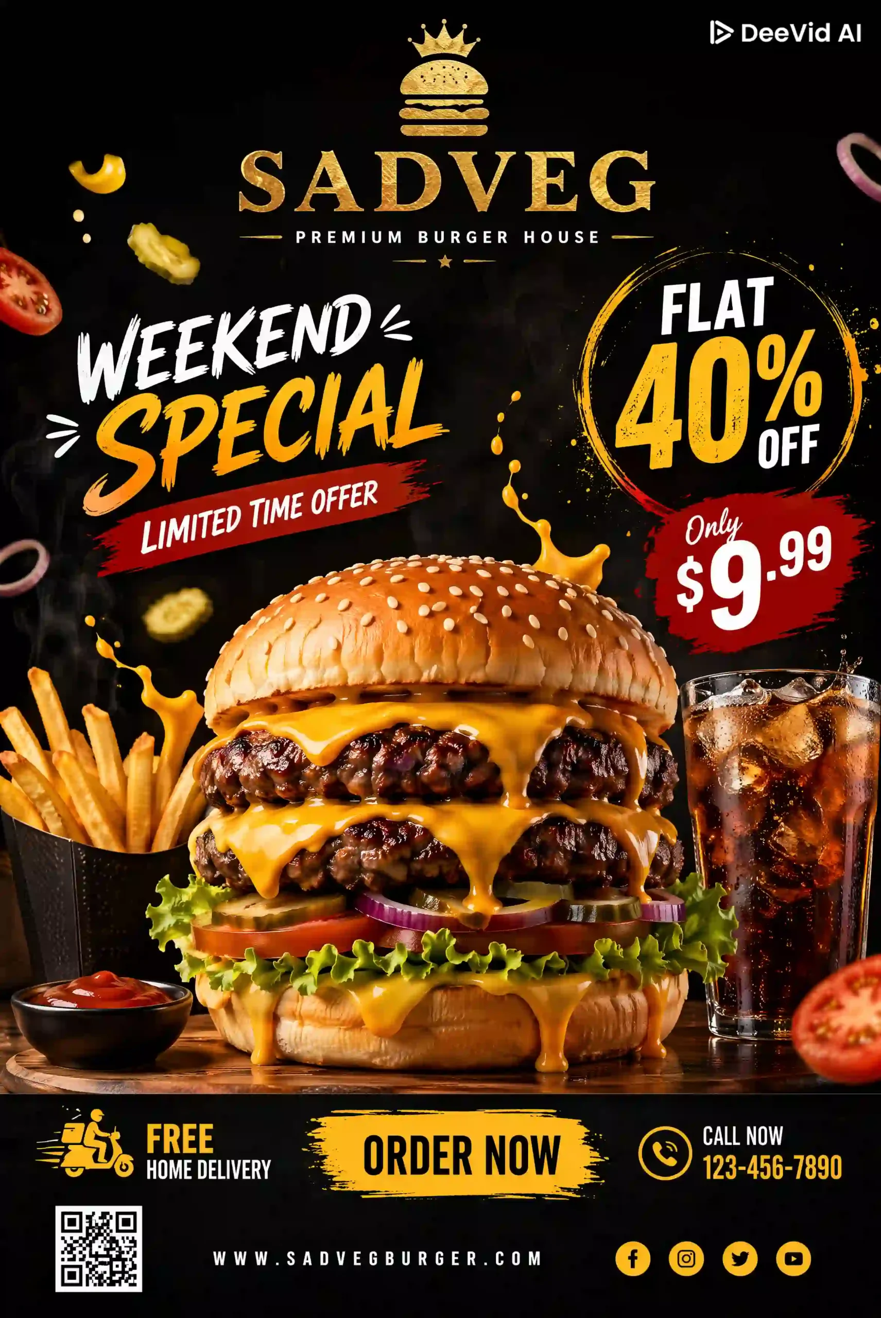 I Generated Restaurant Promotion Poster in Deevid AI