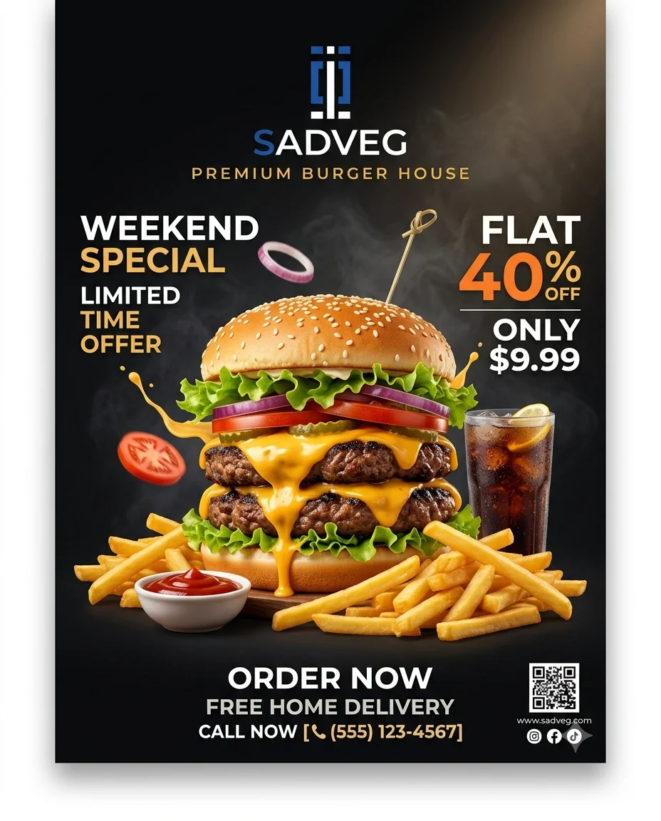 I Generated Restaurant Promotion Poster in Gemini AI