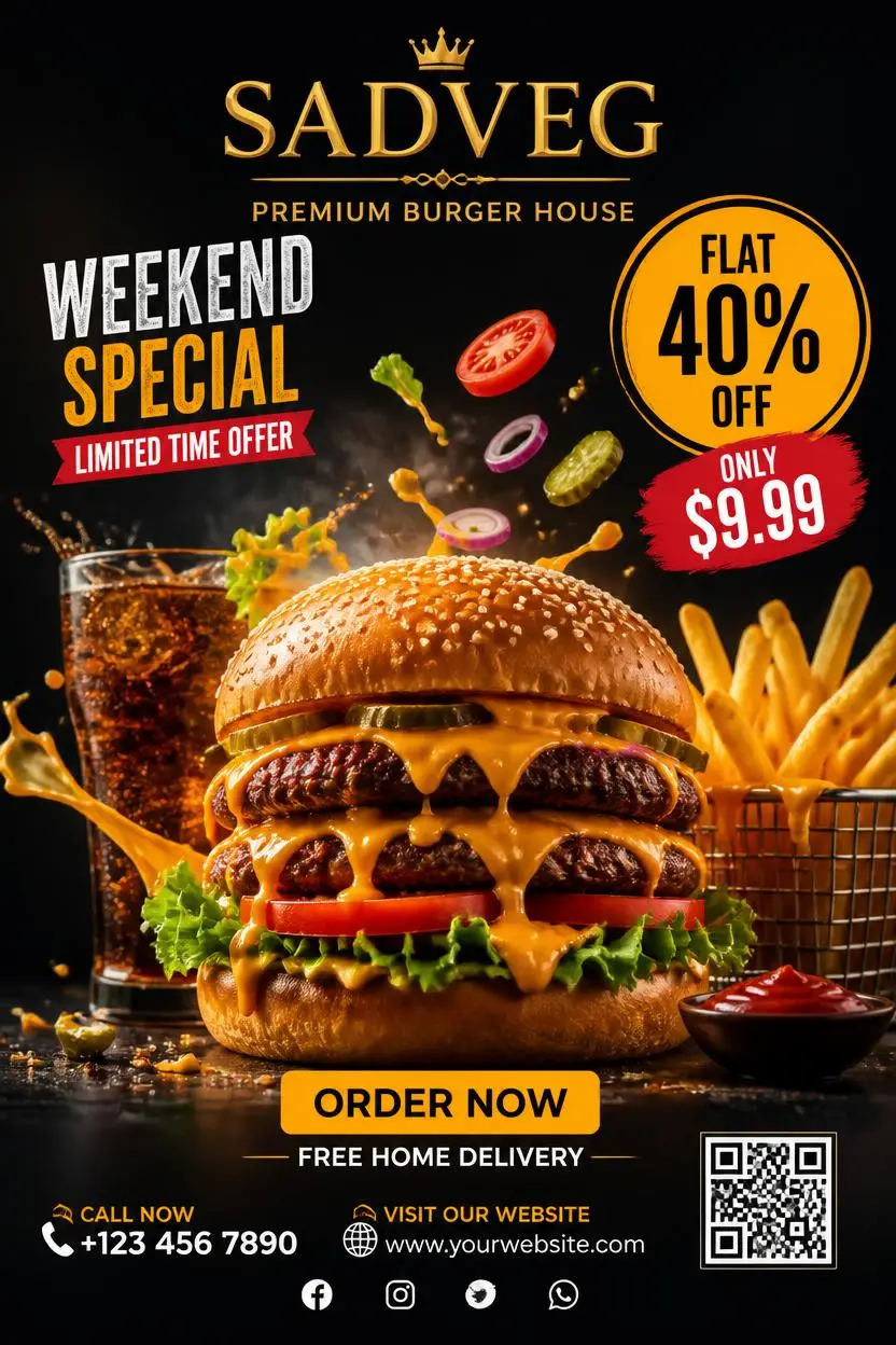 I Generated Restaurant Promotion Poster in Leonardo AI