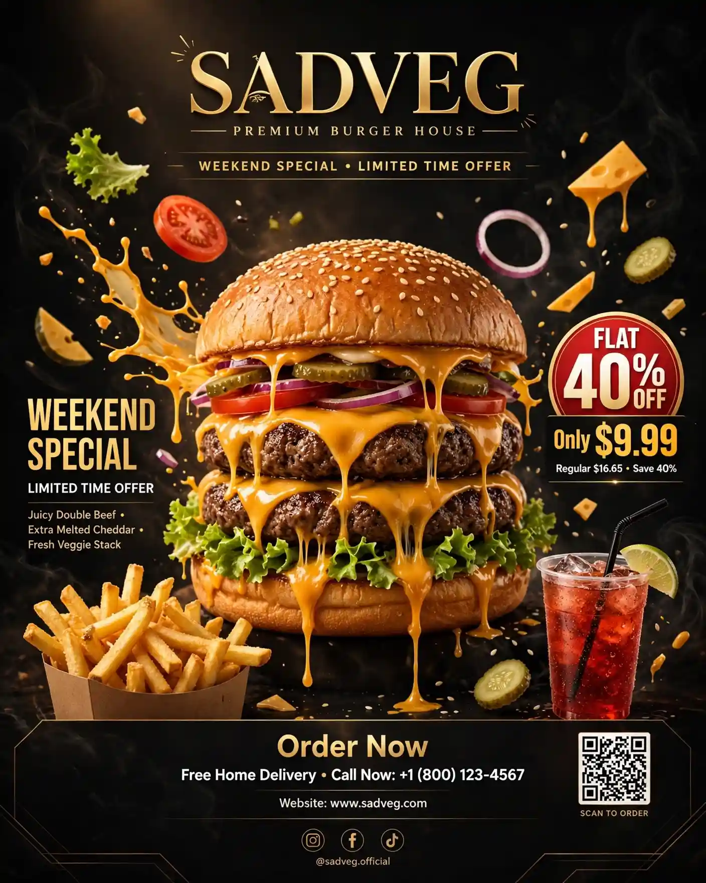 I Generated Restaurant Promotion Poster in Meta AI