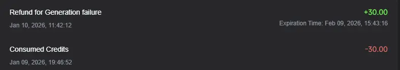 refund for generation failure