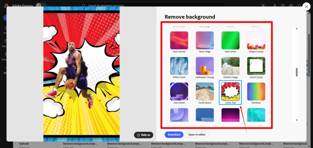 After removing the background, you can add a new background with just one click.