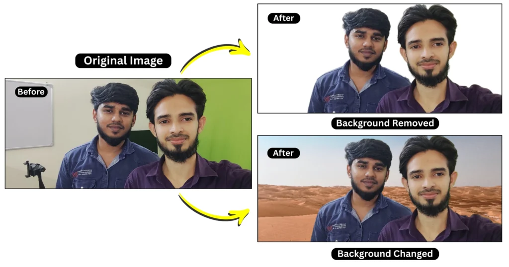Background removed and changed by removal.ai