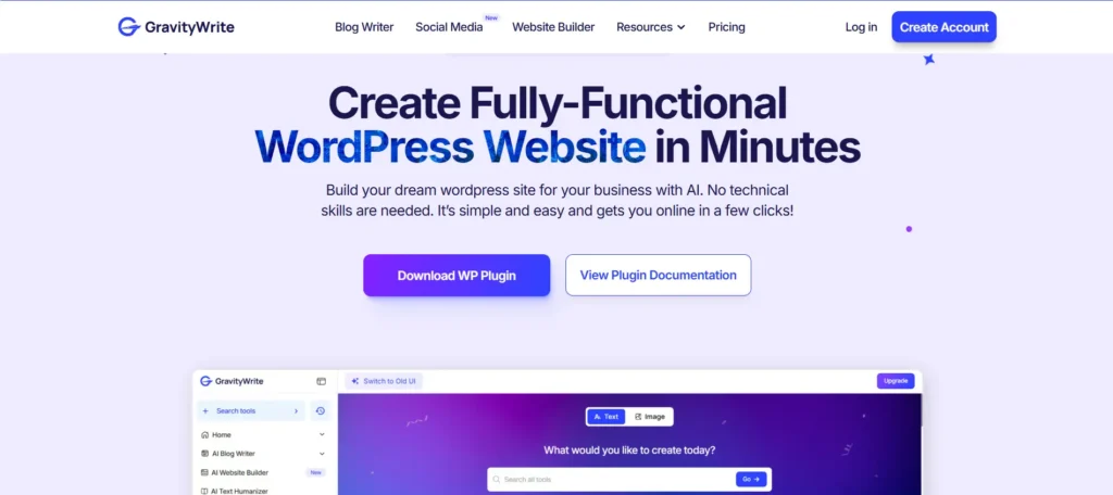 GravityWrite AI Website Builder