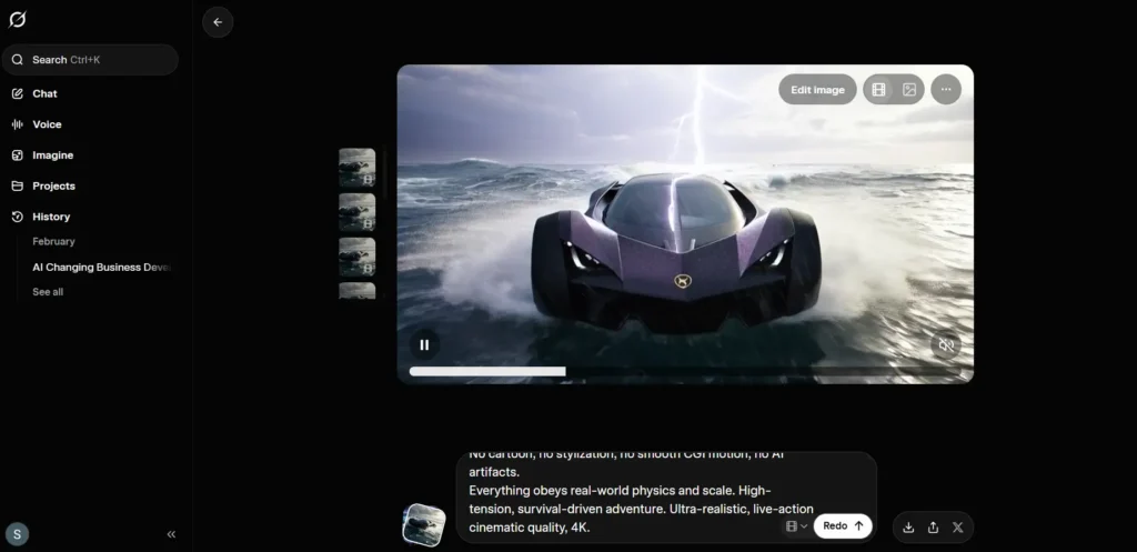 Screenshot of a video generated using Grok