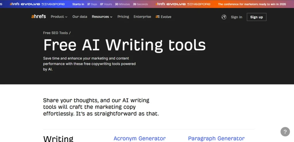 Screenshot image of Ahref