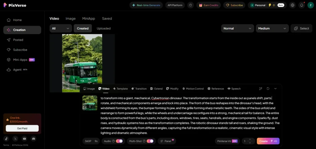 Screenshot image of PixVerse
