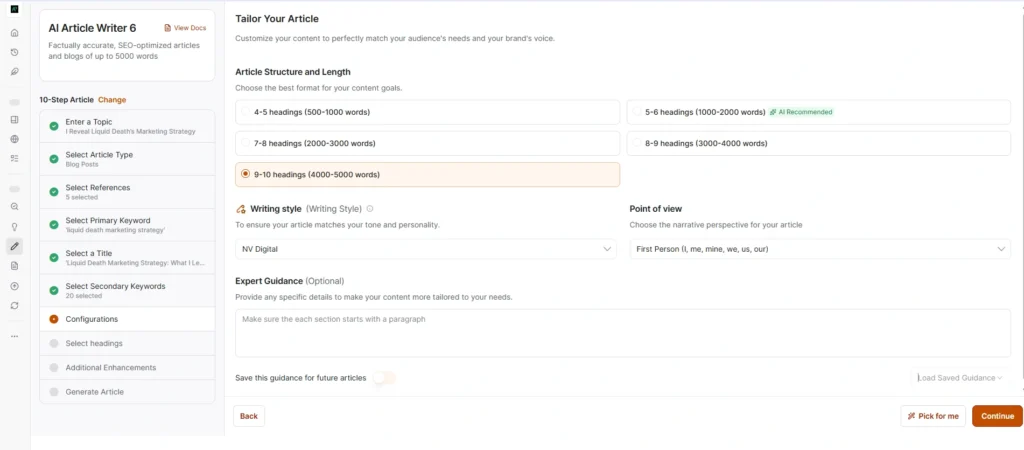 Tailor your article