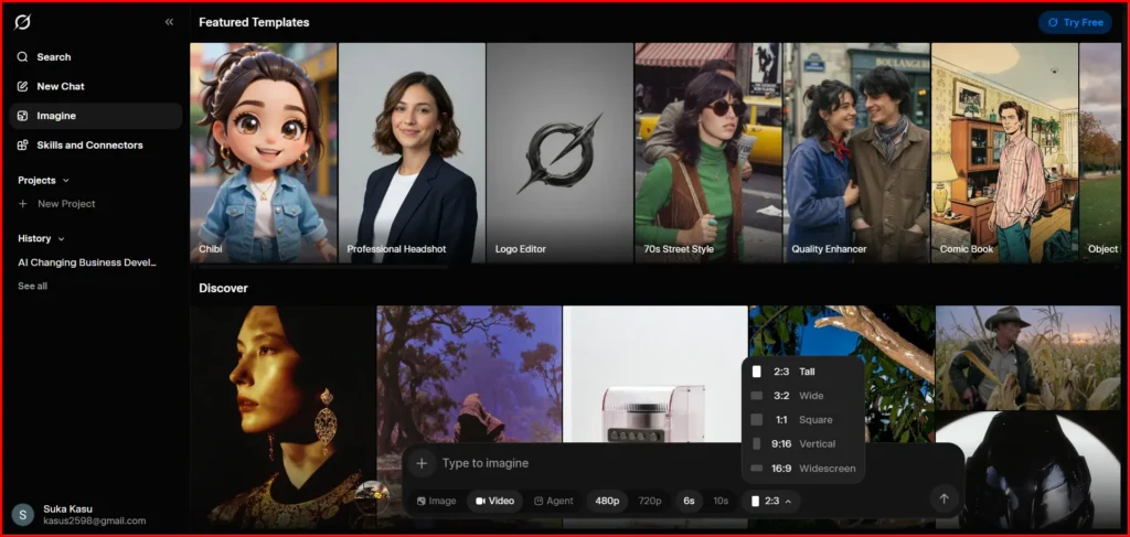 Screenshot Image of Grok Imagine Interface