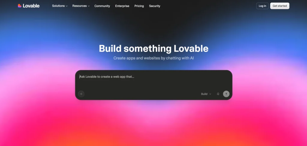 Screenshot Image of Lovable AI website builder homepage