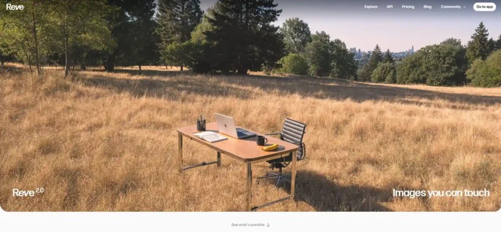 Screenshot Image of Reve Homepage