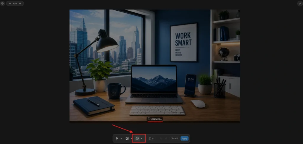 Screenshot Image of applying all changes in sample image in Manus AI