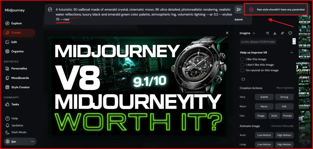 Screenshot showing An extra dash in the prompt caused this error.