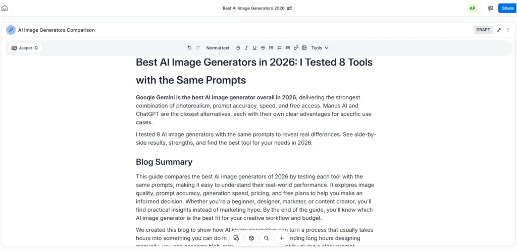 I rewrote my blog using Jasper AI's SEO, AEO and GEO Rewriter.