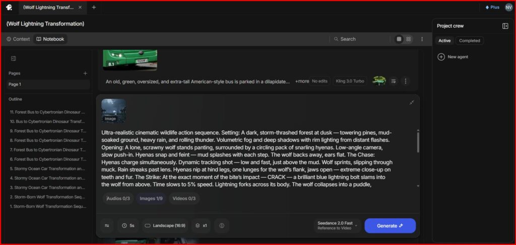 Screenshot Image of InVideo AI Vidoe Generator workspace area
