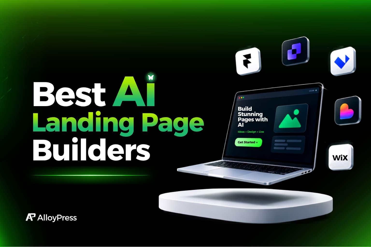 Best AI landing page builders comparison graphic
